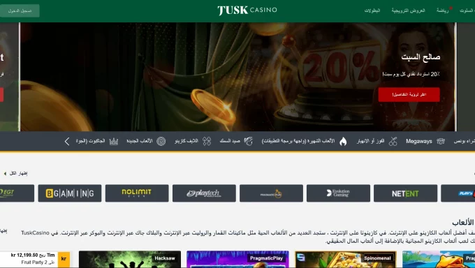 مراجعة كازينو Tusk Casino: شروط التسجيل ومكافآت رائعة
