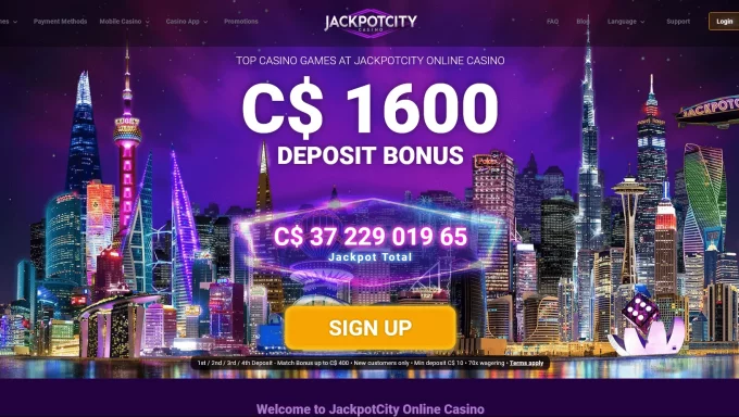 Jackpot City -kasinon kattava arvostelu: pelien luettelo, bonukset ja maksutavat