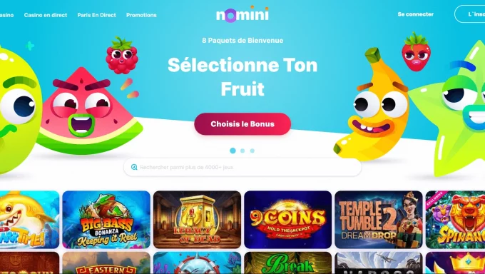 Revue de Nomini Casino : Une sélection impressionnante de jeux et des bonus attractifs