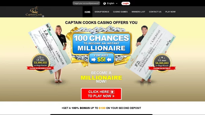 캡틴 쿡 카지노 (Captain Cooks Casino) 온라인 카지노 – 상세 리뷰