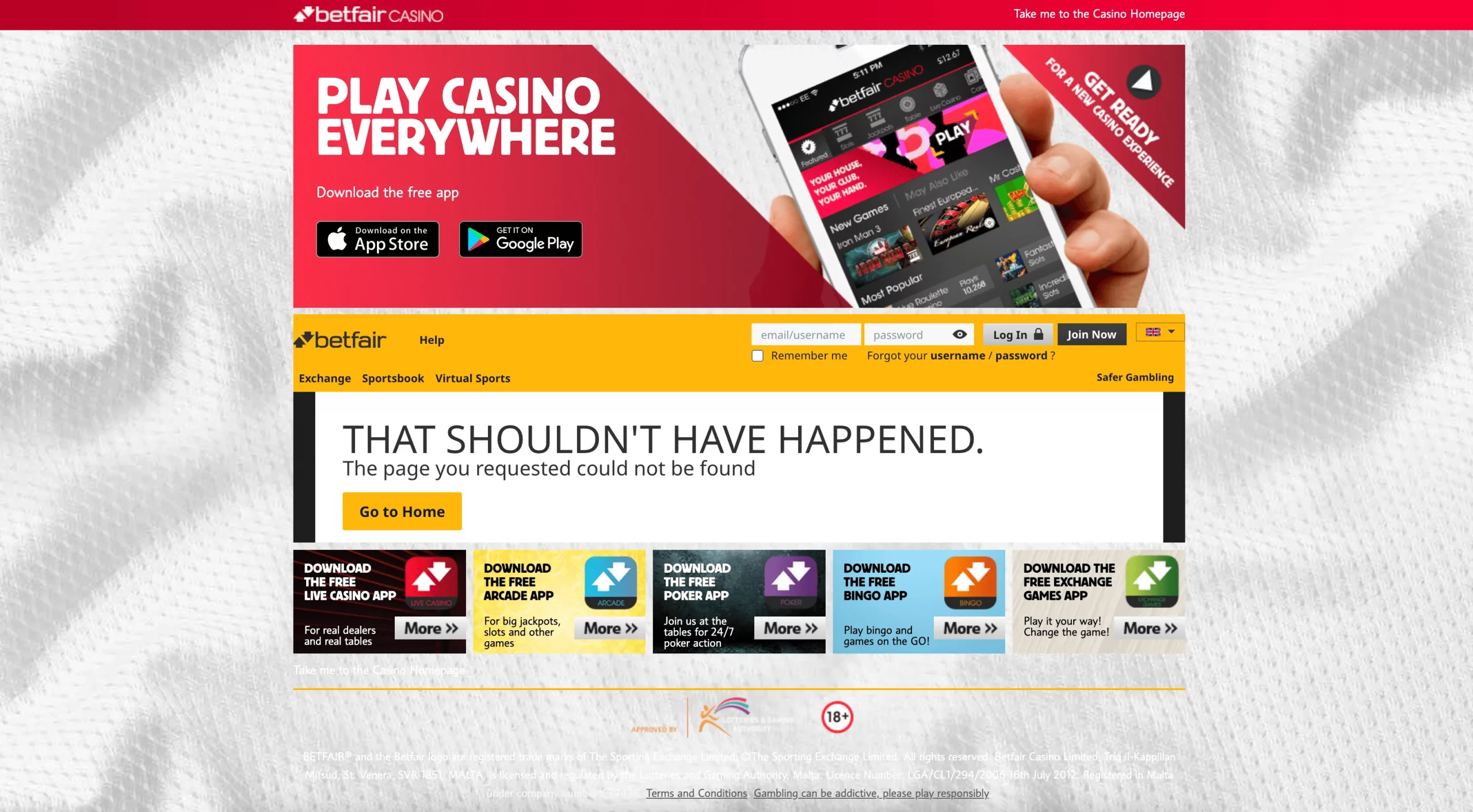 Betfair Casino united kindom mobile app