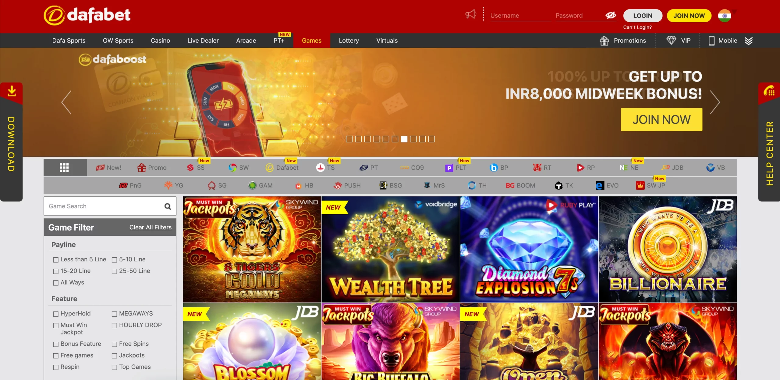 Dafabet Casino india games