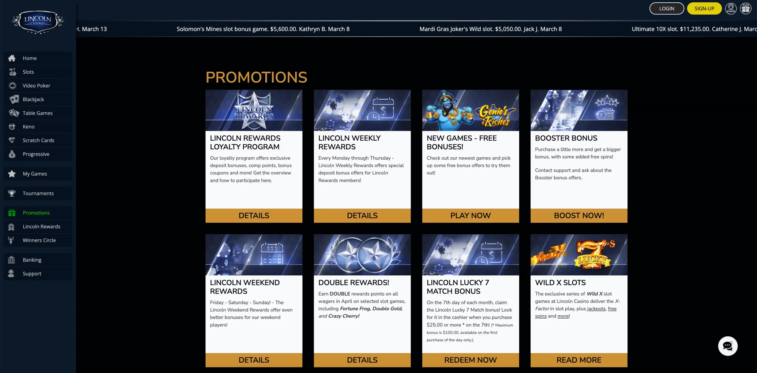 Lincoln Casino usa promotions