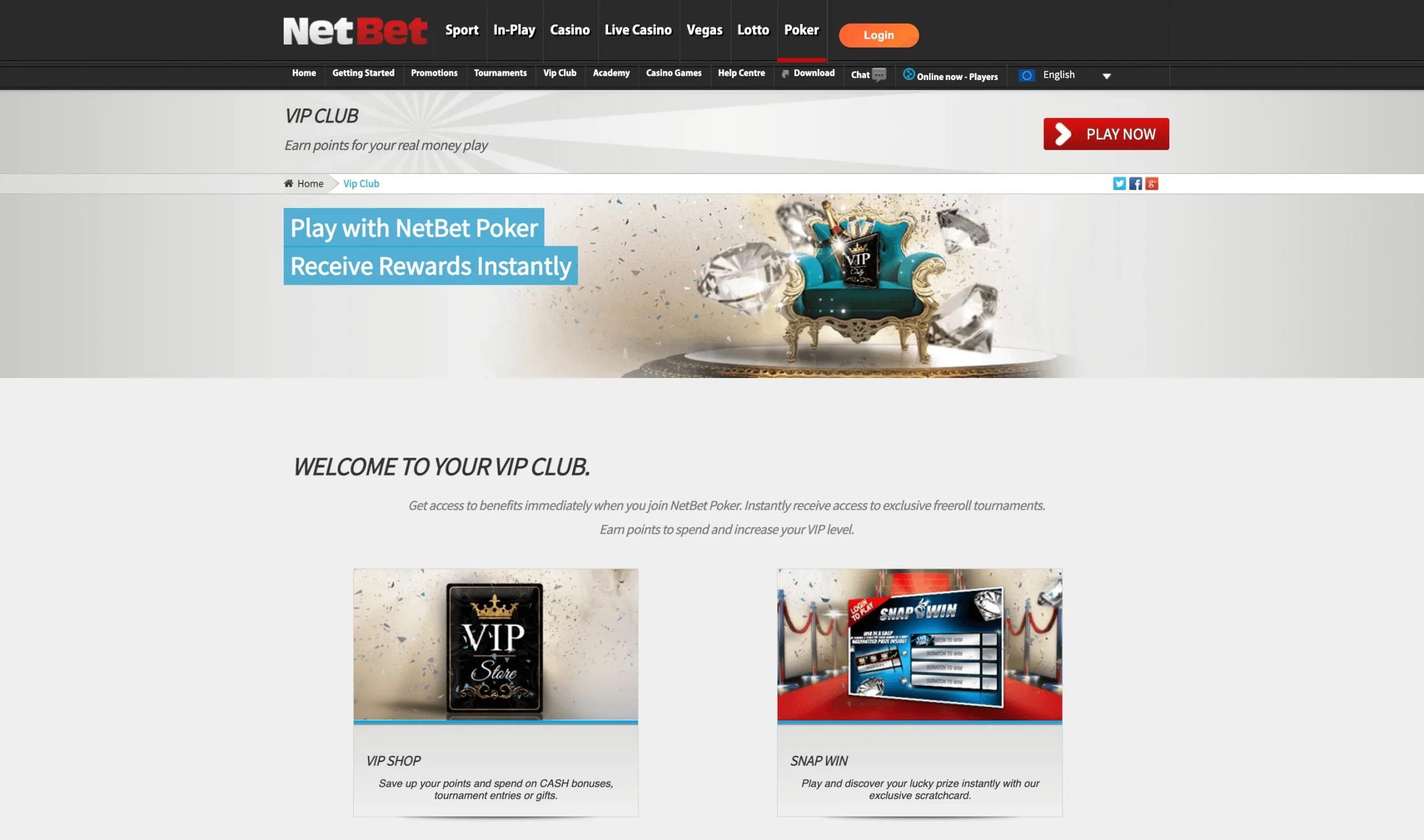 NetBet Casino united kindom vip club