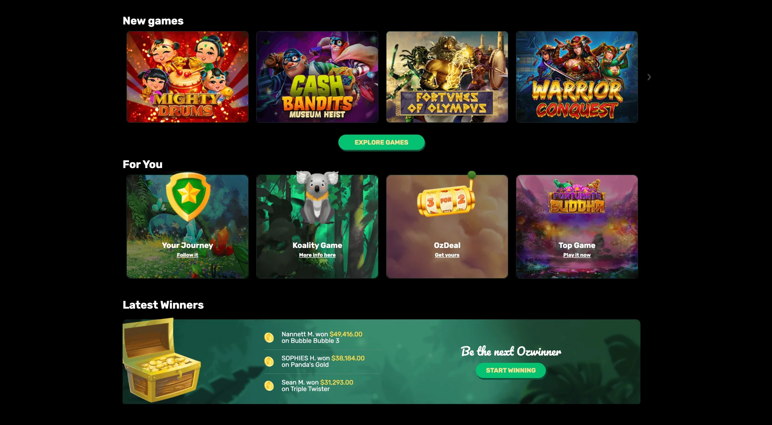 Ozwin Casino usa games