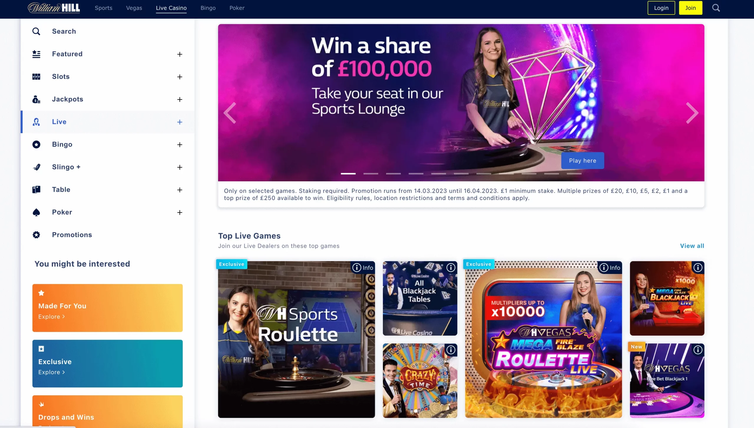 William Hill Casino united kindom games