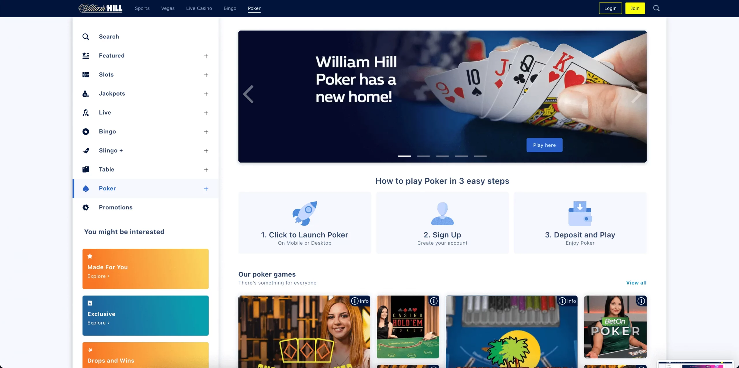 William Hill Casino united kindom poker