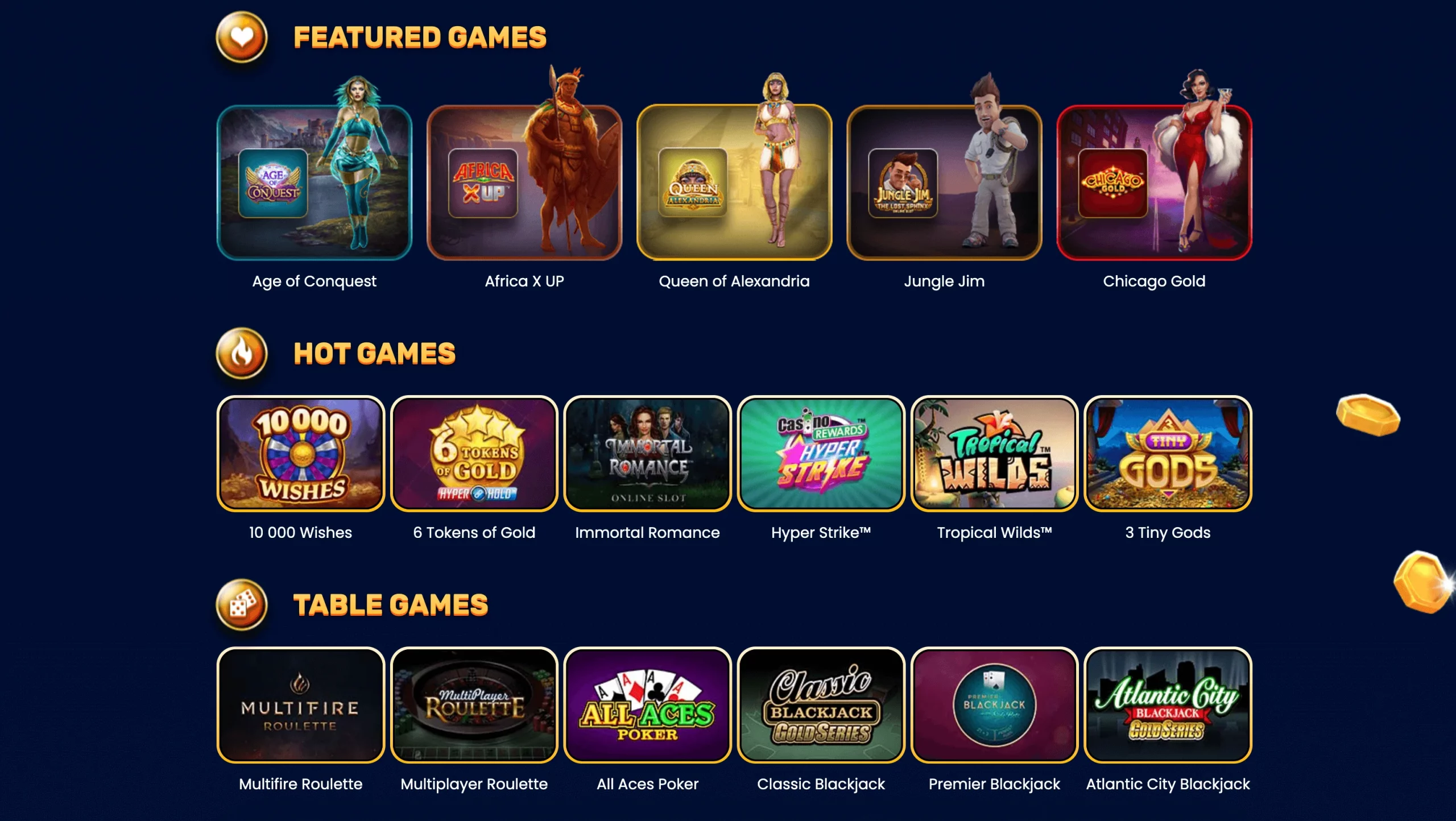 Yukon Gold Casino games