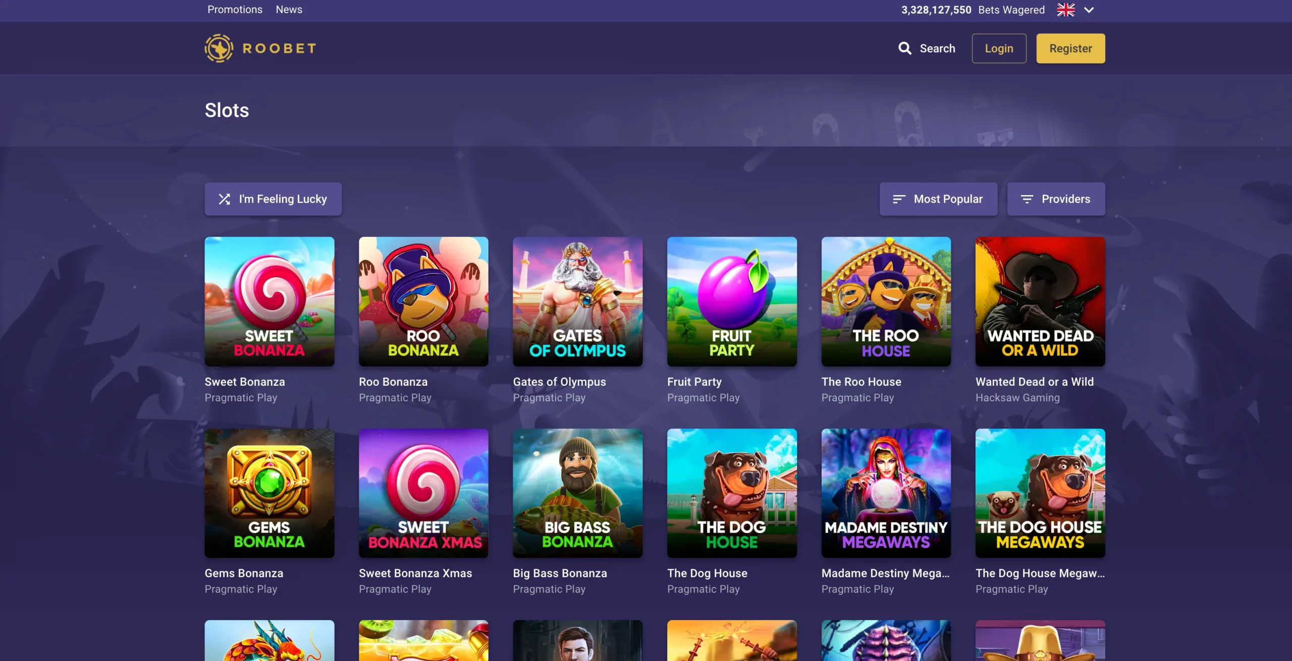 Roobet Casino games