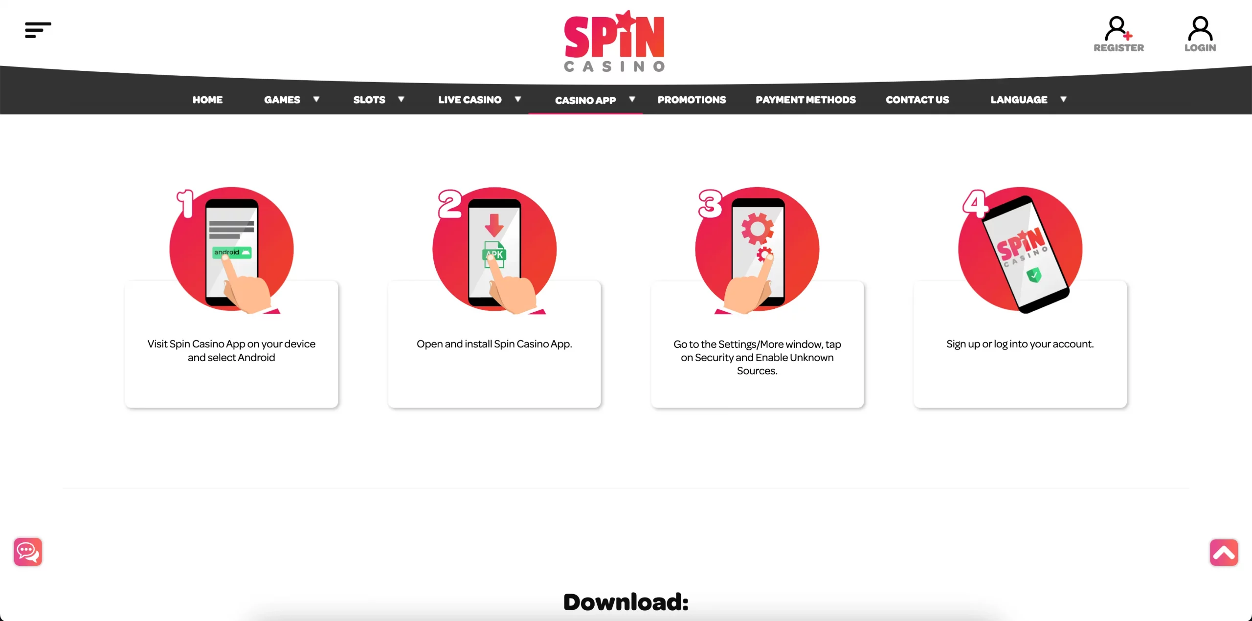 Spin Casino india mobile app