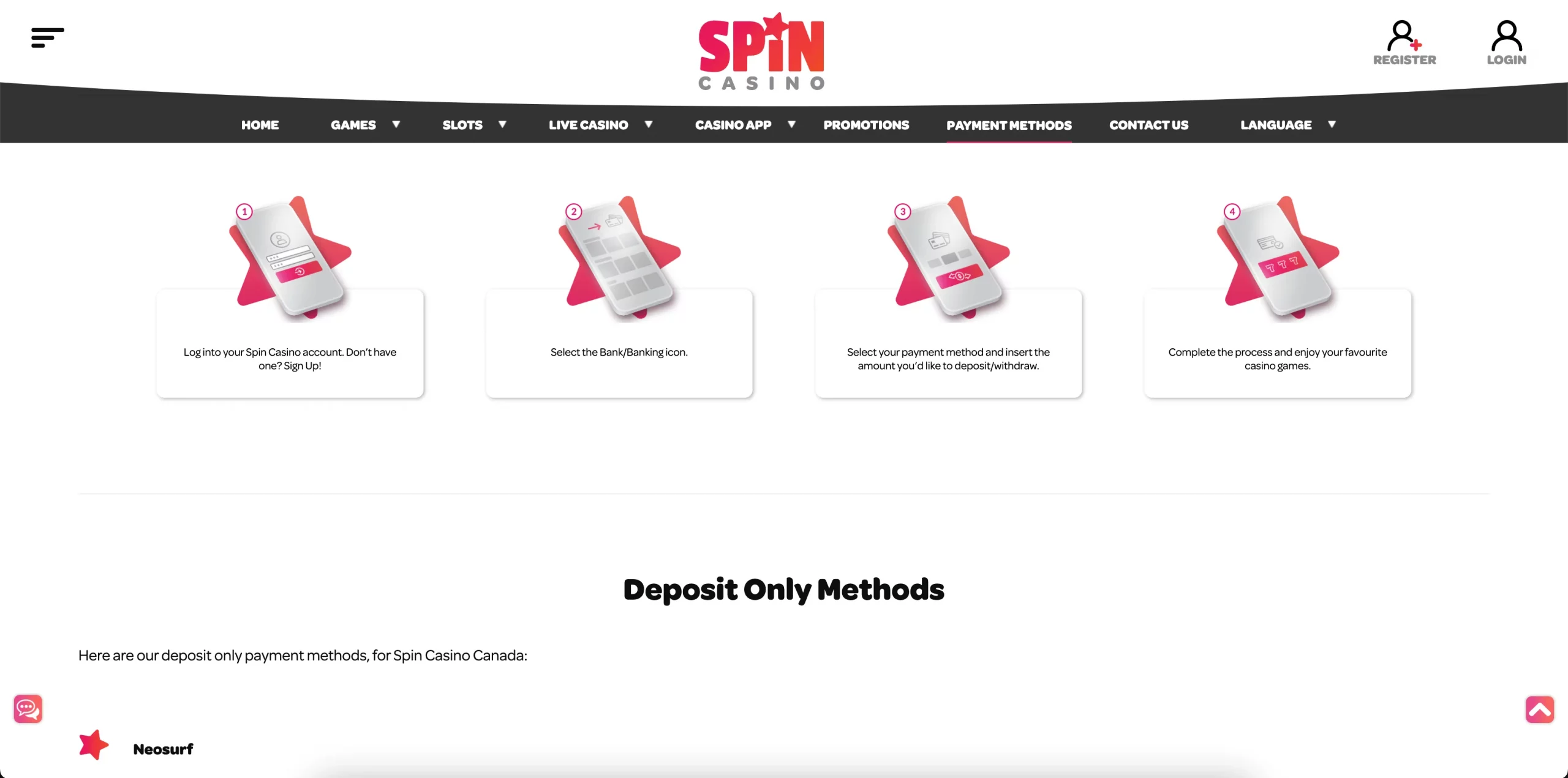 Spin Casino india deposit