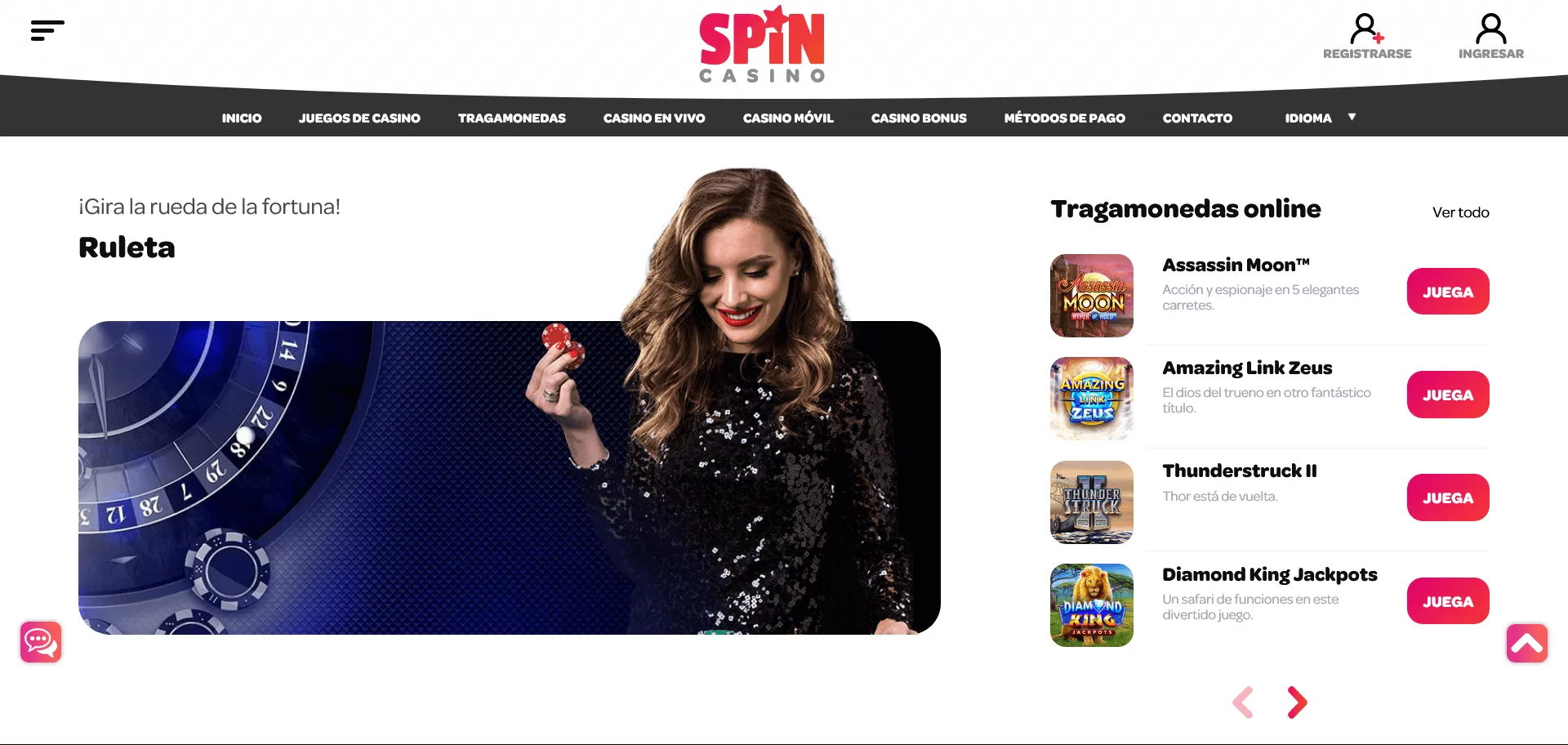 Bonos de bienvenida y promociones en Spin Casino