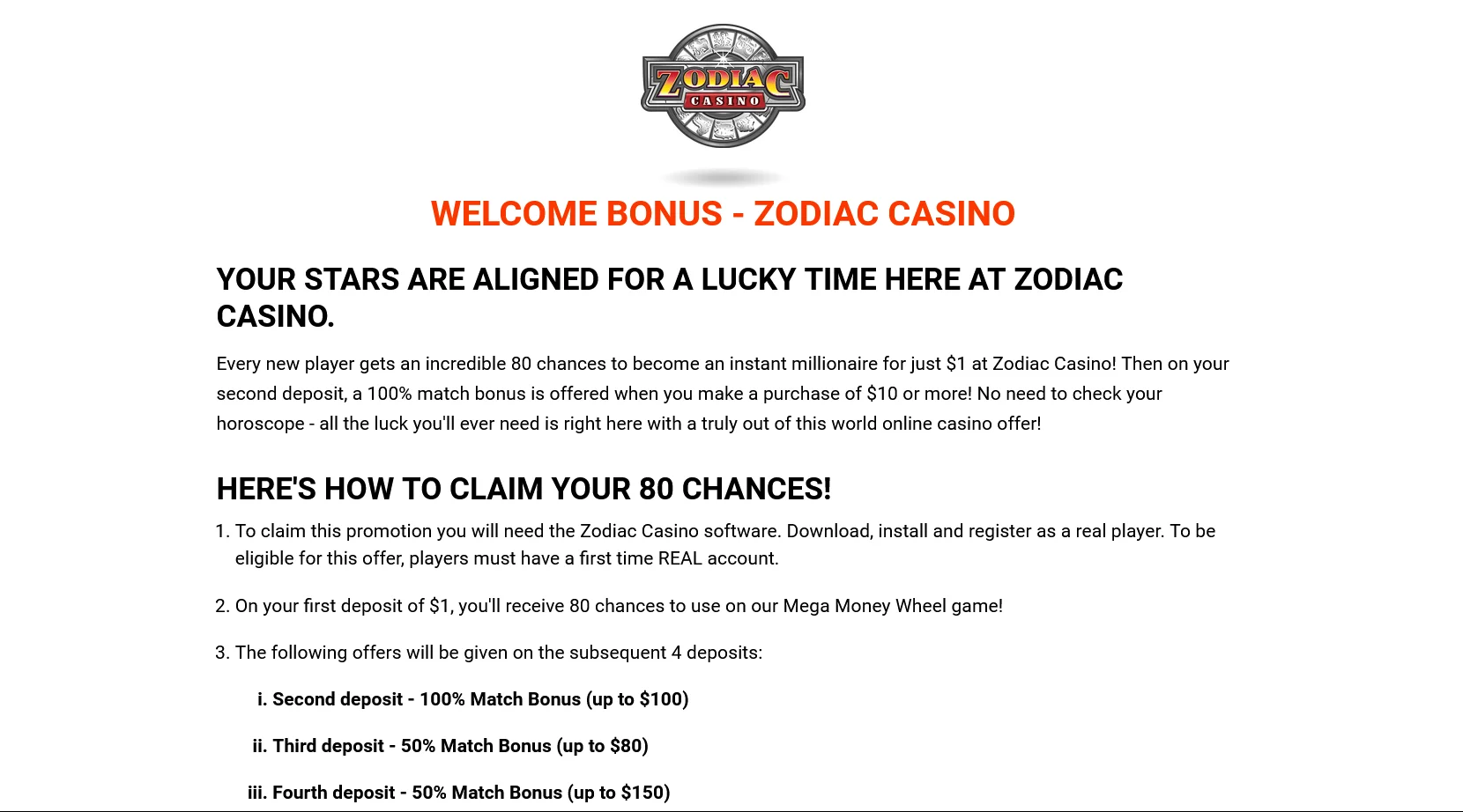 Operaciones financieras Zodiac Casino