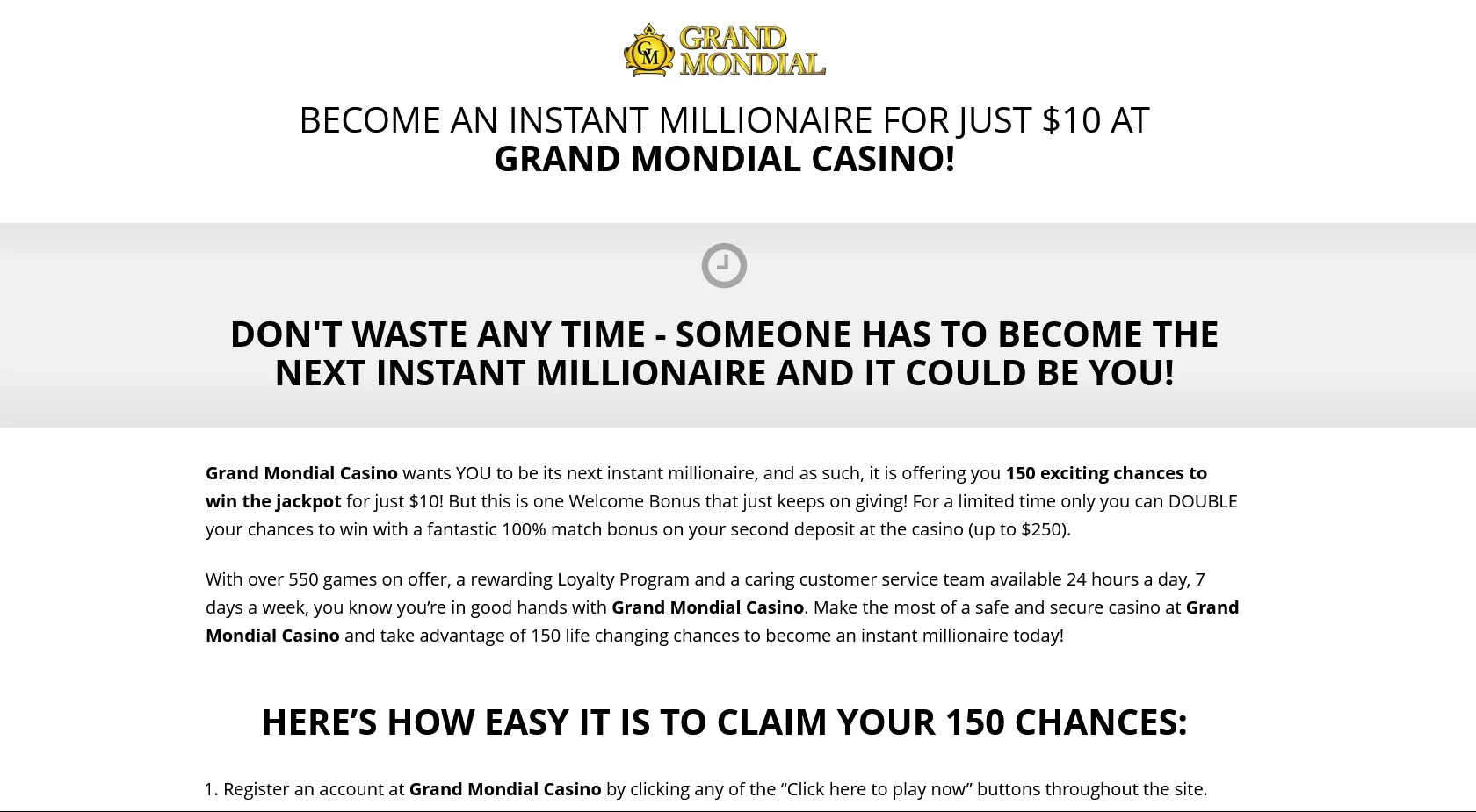 Grand Mondial: 赌场优惠和忠诚度计划