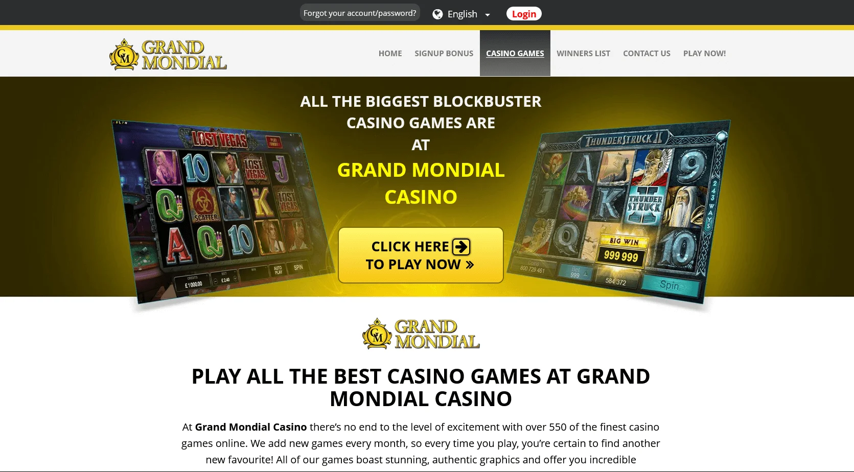 Grand Mondial: 网上赌场注册过程和可用游戏