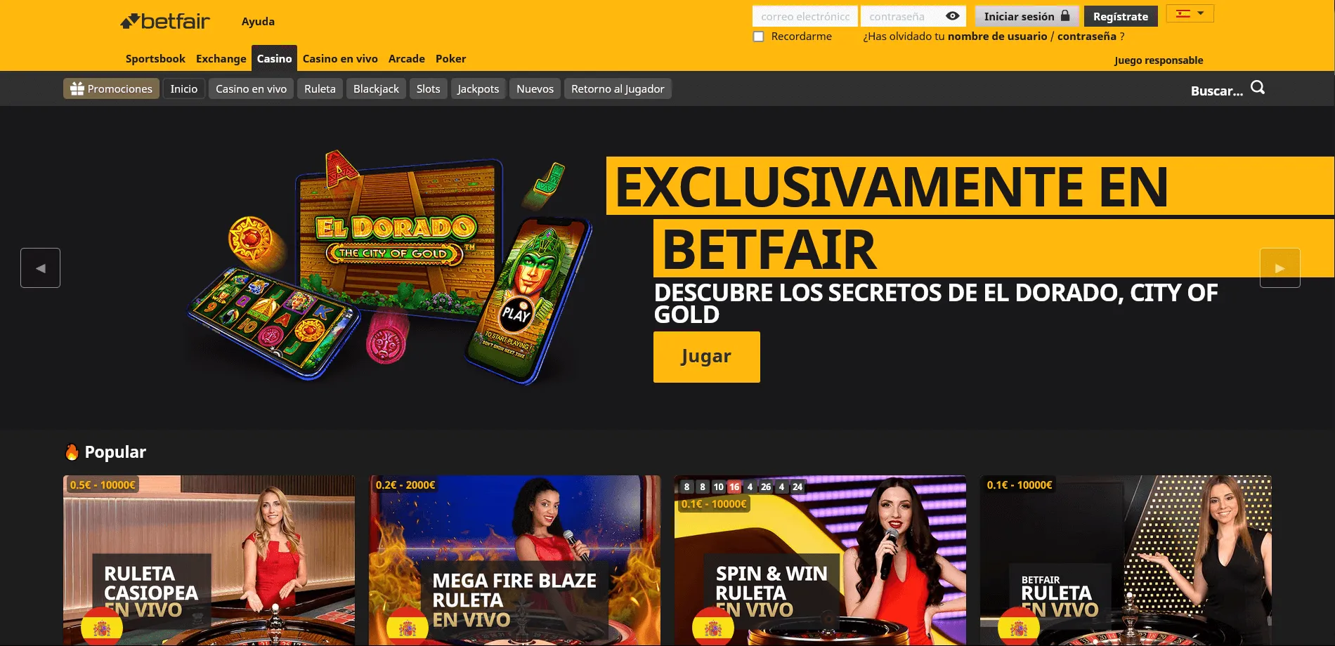 Betfair Casino Colombia