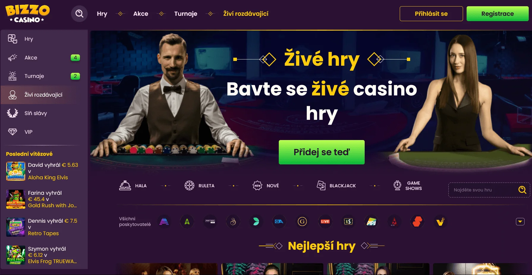 Registrace Bizzo Casino