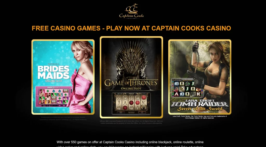 Herní nabídka v Captain Cooks Casino