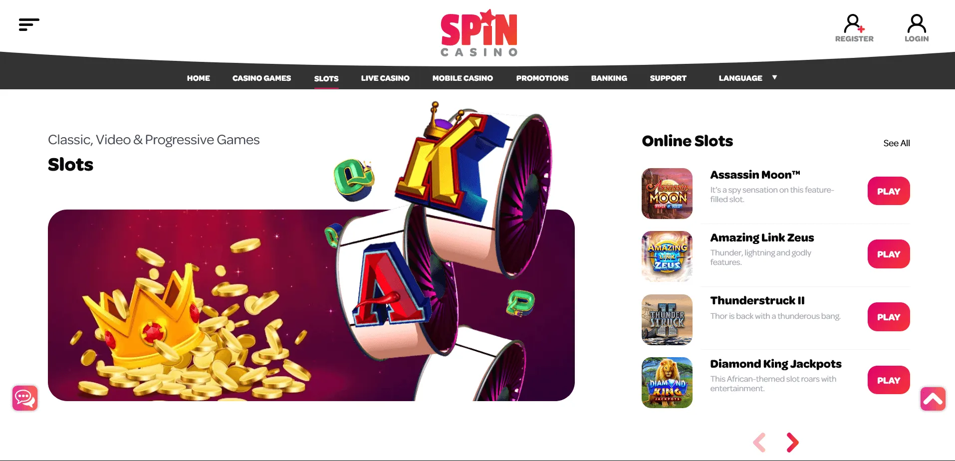 Registreerumise tingimused ja populaarsed mängud Spin Casinos