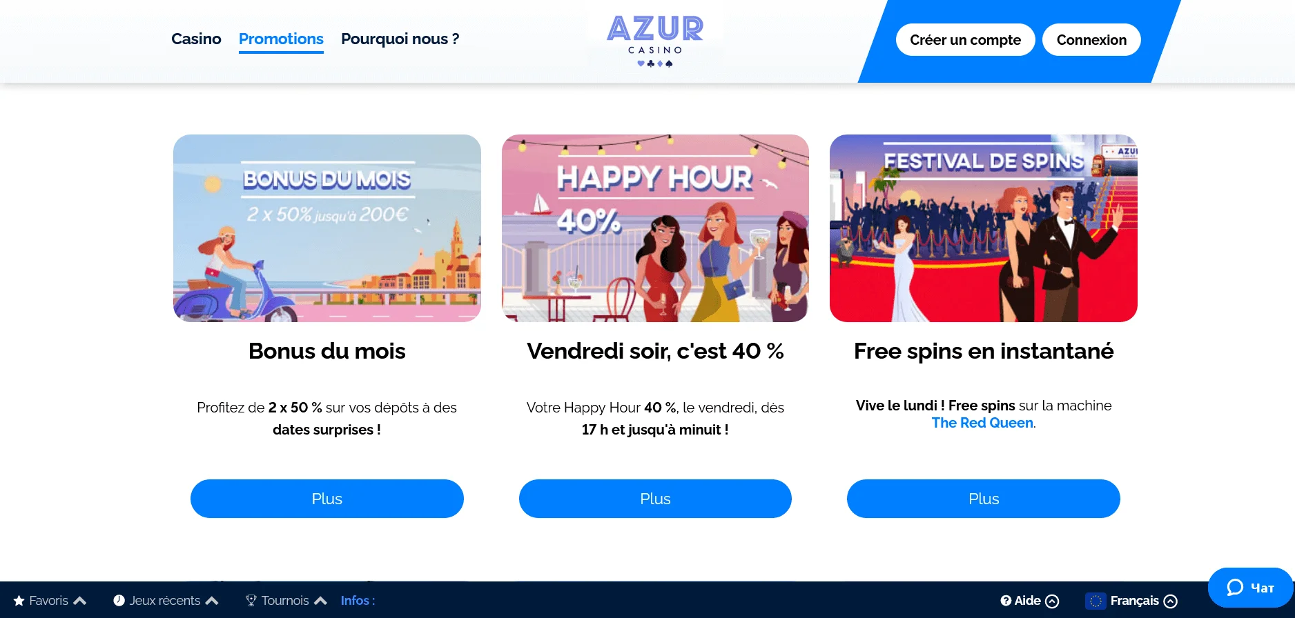 Conditions d'inscription et jeux populaires sur Azur Casino