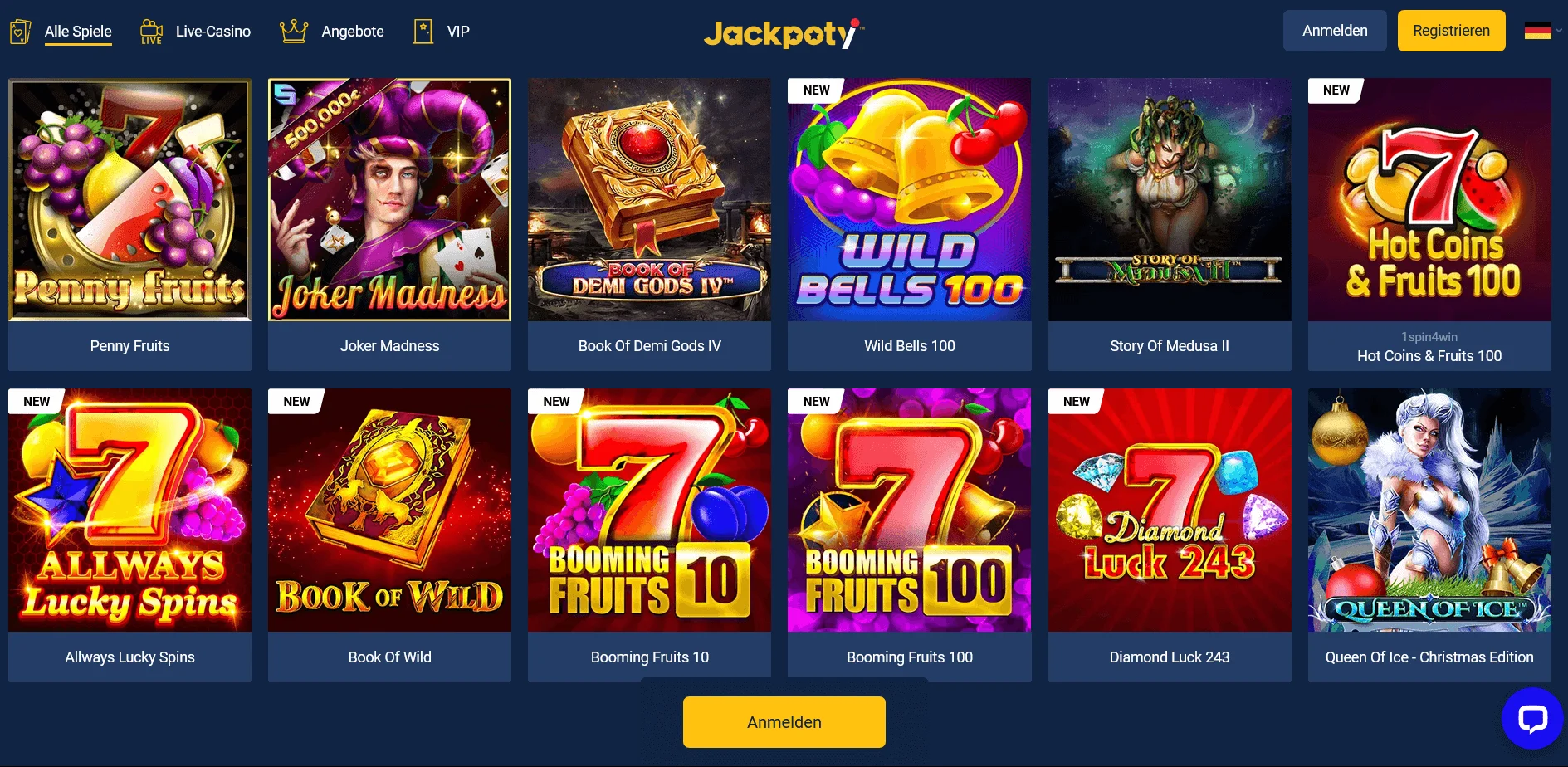 Registrierungsbedingungen und beliebte Spiele bei Jackpoty Casino