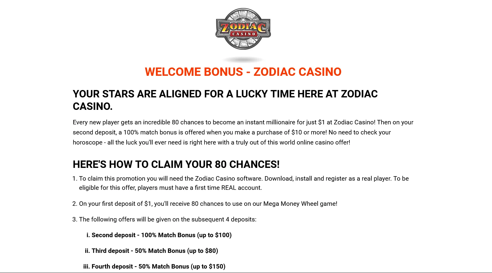 χρημάτων Zodiac Casino