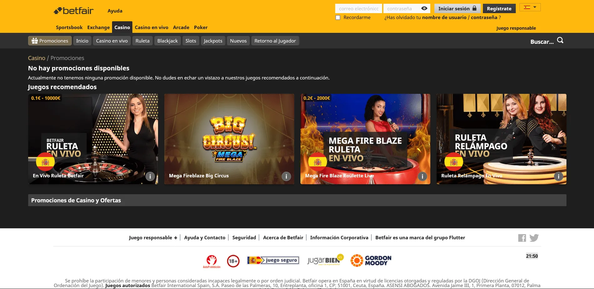 Métodos de Depósito y Retiro, Límites Disponibles en Betfair Casino