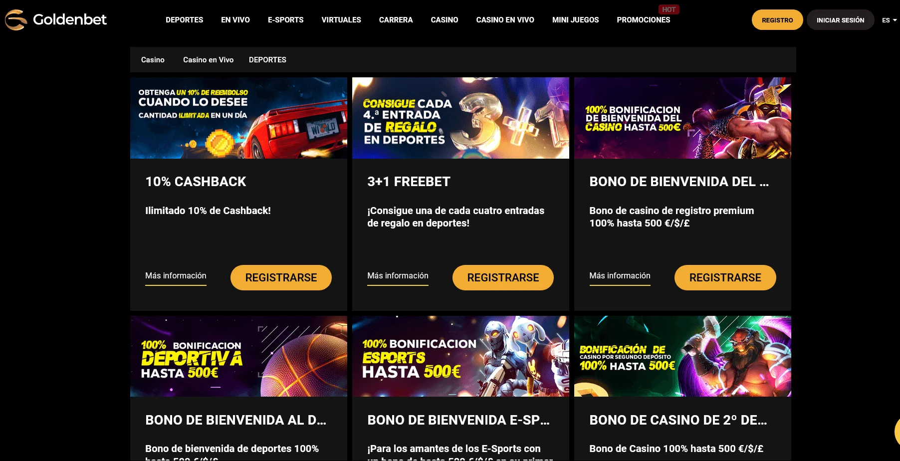 Bono de bienvenida y promociones para los jugadores de Goldenbet Casino