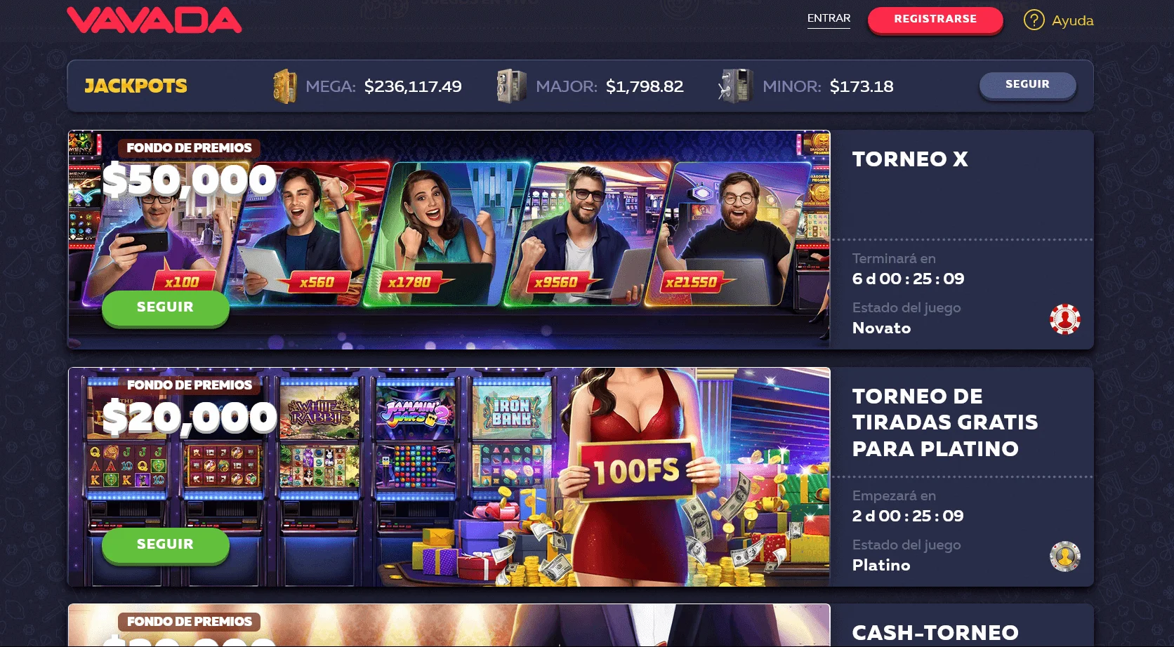 Bono de bienvenida y promociones para jugadores en VAVADA Casino, su tamaño