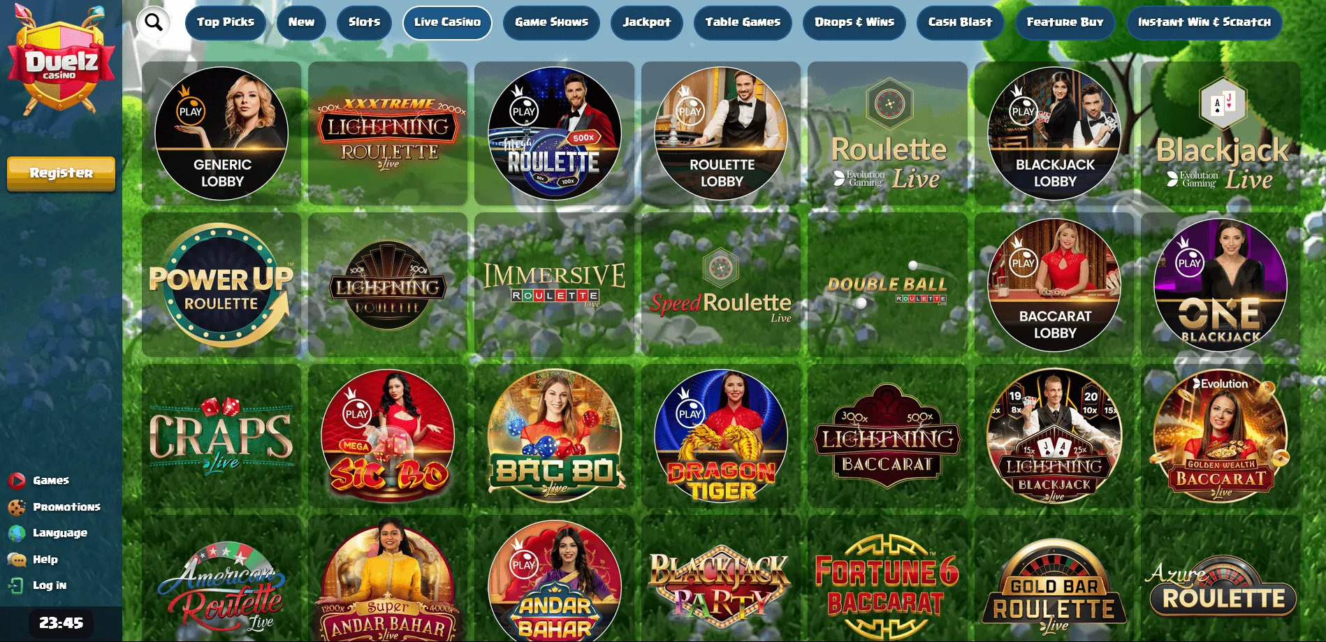 Registreringsvillkor och populära spel på Duelz Casino