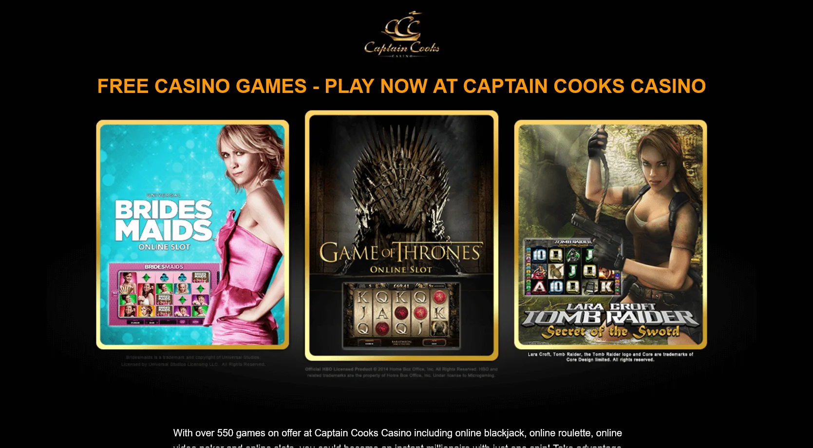 โบนัสและโปรแกรมสะสมแต้ม ของ Captain Cooks Casino